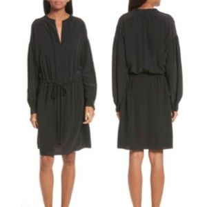 VINCE Silk Drawstring Dress Tunic Button Down XS-S